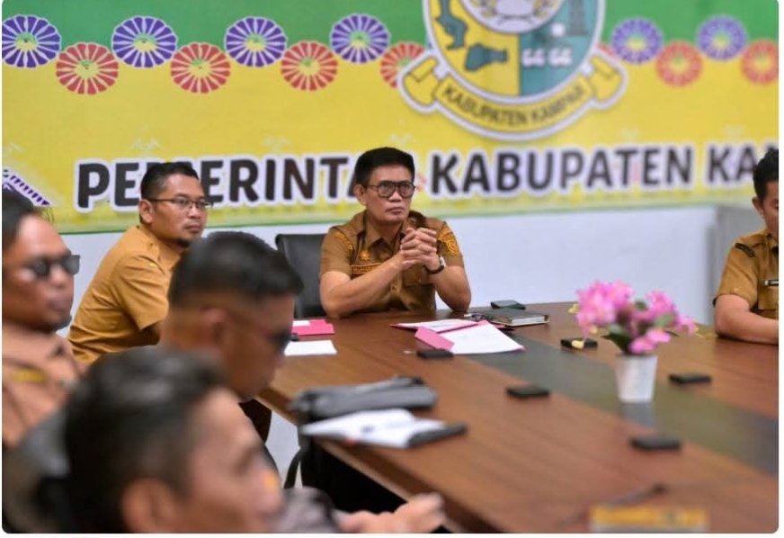 Asisten Setda Kampar Rakor Terkait Pengendalian Inflasi Via Zoom Meeting
