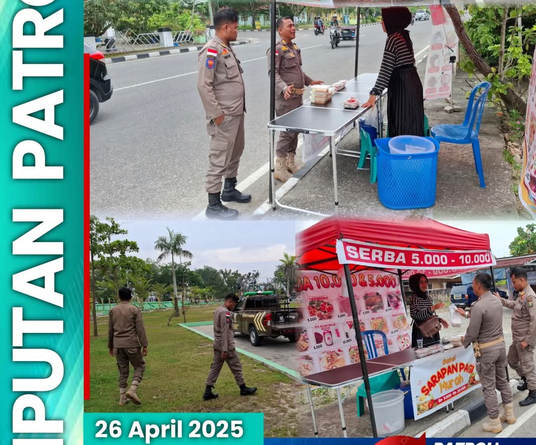 Patroli Rutin Pagi, Satpol PP Kampar Tertibkan Pedagang di Trotoar